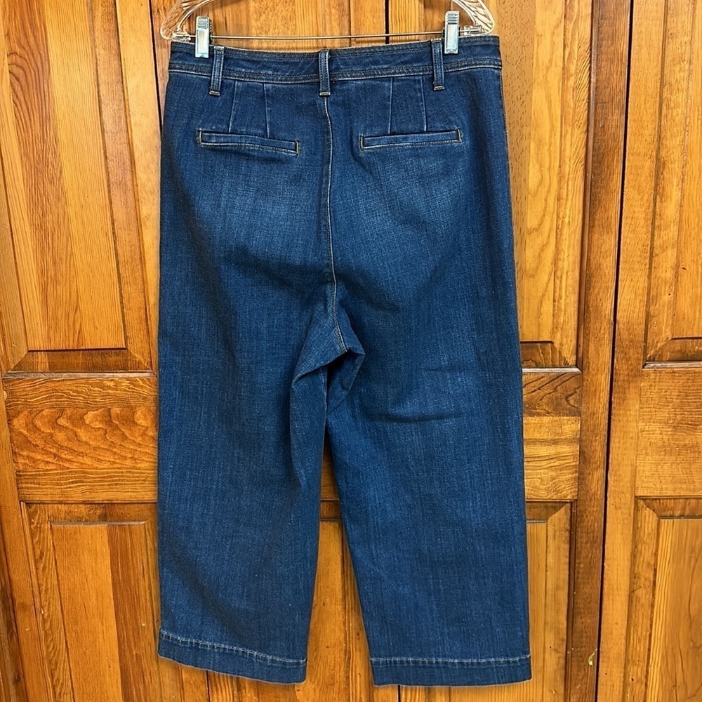 Talbots Flawless High-Waist Wise Crop Denim Patch Front Pocket Crop Jean Size 12 - Picture 3 of 11